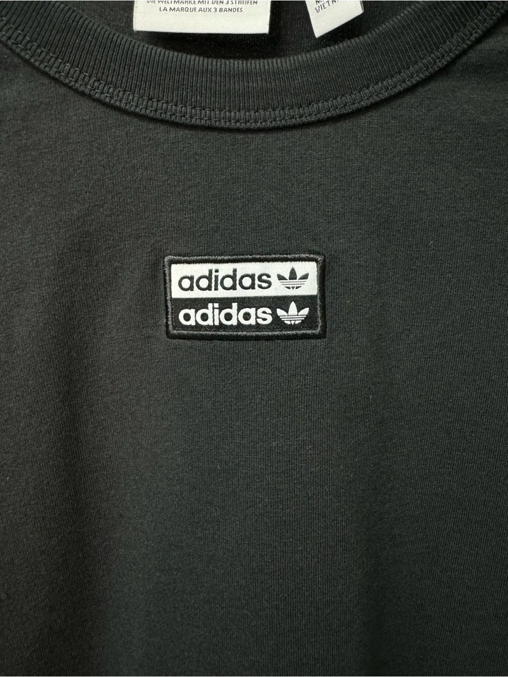 Adidas Front Logo Crew Neck T-Shirt in Black, Size M‎